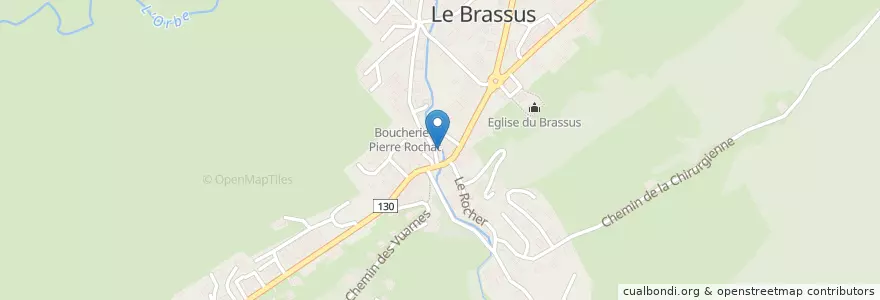 Mapa de ubicacion de Café Pizzeria Le Bivouac en Schweiz, Waadt, District Du Jura-Nord Vaudois, Le Chenit.