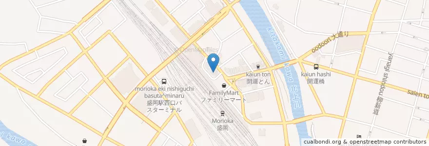 Mapa de ubicacion de 盛岡駅東口バスターミナル en Japão, 岩手県, 盛岡市.