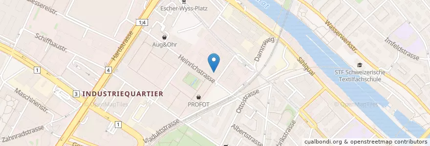 Mapa de ubicacion de Fahrschule Teora en Switzerland, Zurich, District Zurich, Zurich.