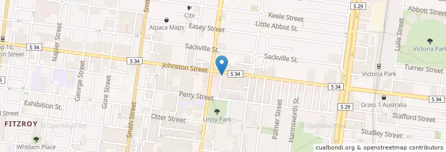 Mapa de ubicacion de Punjabi Curry Cafe en オーストラリア, ビクトリア, City Of Yarra.