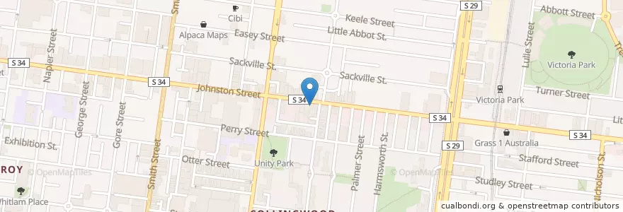 Mapa de ubicacion de Brunches n Lunches en Avustralya, Victoria, City Of Yarra.