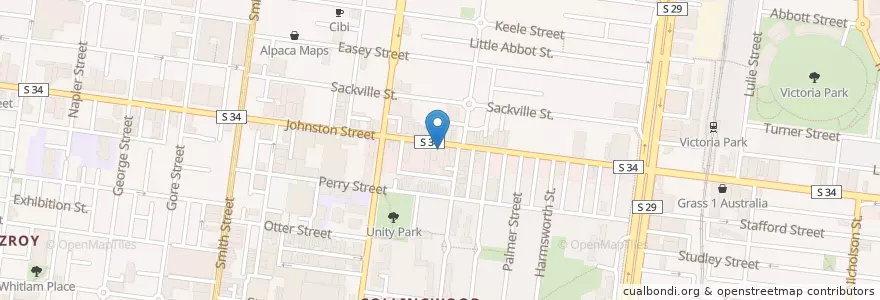Mapa de ubicacion de Angelo Pizza e Cucina en Австралия, Виктория, City Of Yarra.