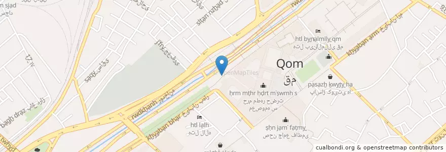 Mapa de ubicacion de الى الفندق en Irão, استان قم, شهرستان قم, بخش مرکزی, قم.