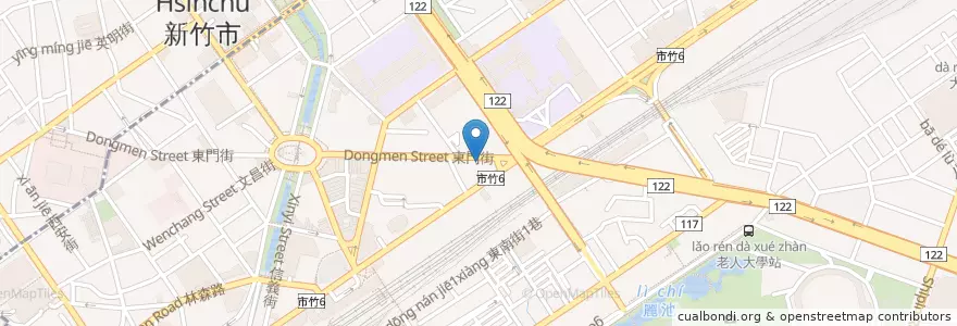 Mapa de ubicacion de 熊家麵食館 en 臺灣, 臺灣省, 新竹市, 東區.