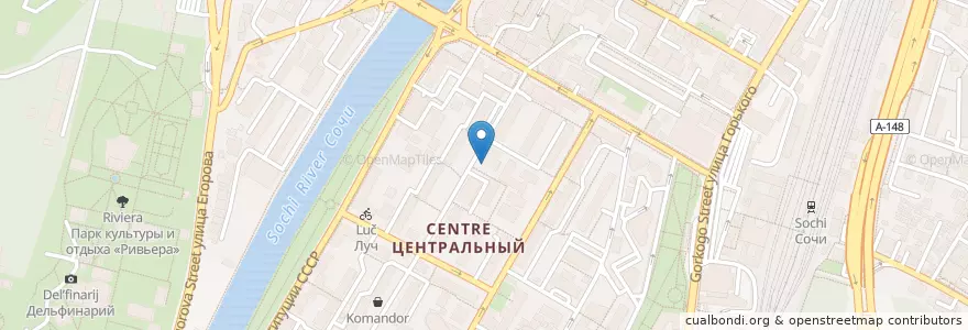 Mapa de ubicacion de Оливье en Rússia, Distrito Federal Do Sul, Krai De Krasnodar, Городской Округ Сочи.
