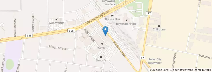 Mapa de ubicacion de Chilli & Basil Thai Restaurant en 오스트레일리아, Victoria, City Of Maroondah, City Of Knox.