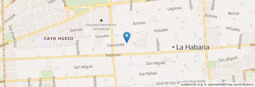 Mapa de ubicacion de Muchifú en Kuba, Havanna, Centro Habana.