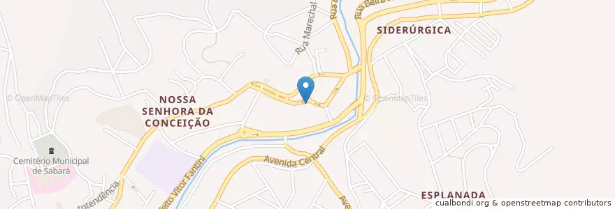Mapa de ubicacion de Sesc Senai en ブラジル, 南東部地域, ミナス ジェライス, Região Geográfica Intermediária De Belo Horizonte, Região Metropolitana De Belo Horizonte, Microrregião Belo Horizonte, Sabará.