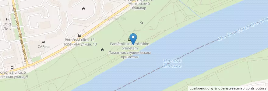 Mapa de ubicacion de Русские блины en Russia, Distretto Federale Centrale, Москва, Южный Административный Округ.