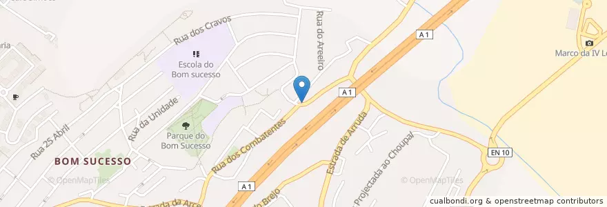 Mapa de ubicacion de Alverca do Ribatejo e Sobralinho en 葡萄牙, Área Metropolitana De Lisboa, Lisboa, Grande Lisboa, Vila Franca De Xira, Alverca Do Ribatejo E Sobralinho.