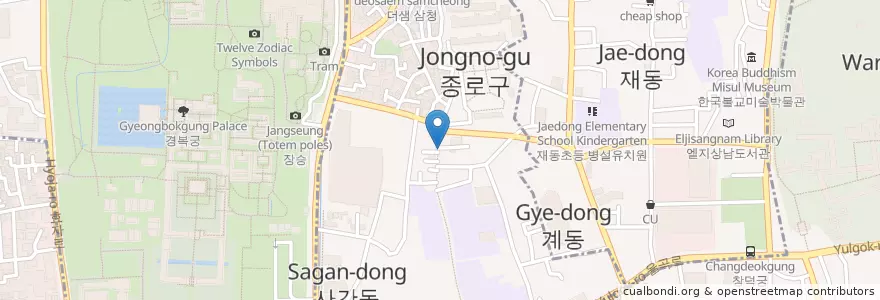Mapa de ubicacion de 소소한 행복 en Corea Del Sud, Seul, 종로구, 삼청동, 종로1·2·3·4가동.