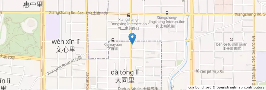 Mapa de ubicacion de 狀元仙草鋪 en تايوان, تاي شانغ, 南屯區.