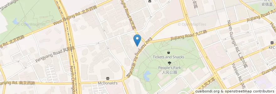 Mapa de ubicacion de 东方既白 en China, Shanghai, Huangpu.