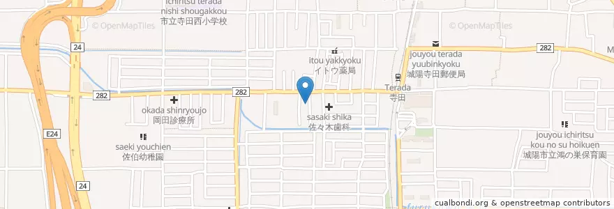 Mapa de ubicacion de 伊坂接骨院 en Japan, 京都府, 城陽市.