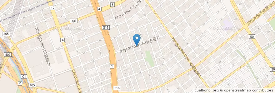 Mapa de ubicacion de ドトールコーヒーショップ en 日本, 东京都/東京都, 中央区.