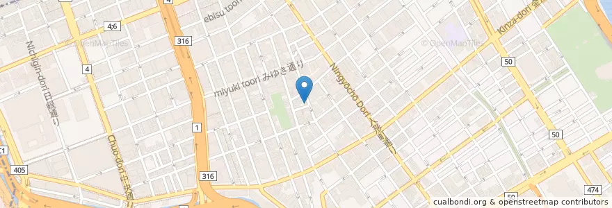 Mapa de ubicacion de Kiha en 日本, 东京都/東京都, 中央区.