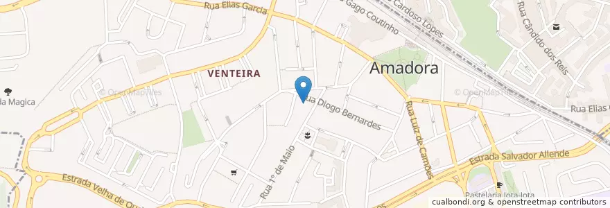 Mapa de ubicacion de Junta de Freguesia da Venteira en Portekiz, Área Metropolitana De Lisboa, Lisboa, Grande Lisboa, Amadora, Venteira.