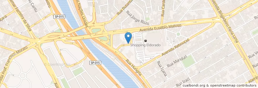 Mapa de ubicacion de Ponto de Táxi Eldorado en 巴西, 东南部, 圣保罗, Região Geográfica Intermediária De São Paulo, Região Metropolitana De São Paulo, Região Imediata De São Paulo, 聖保羅.