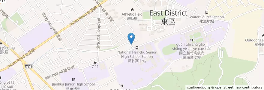 Mapa de ubicacion de 阿婆早餐店 en Taiwan, Taiwan Province, Hsinchu, East District.