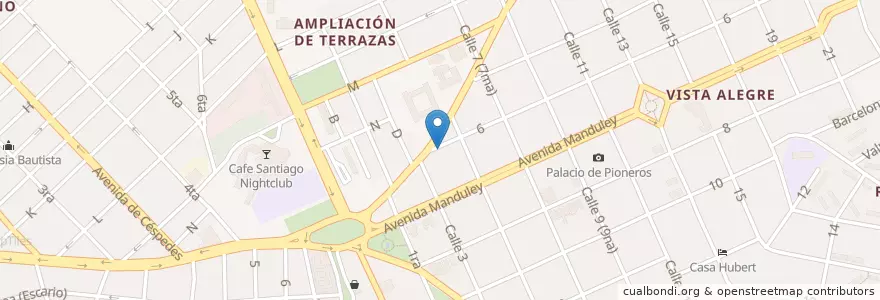 Mapa de ubicacion de Cafetería minarvis en 古巴, Santiago De Cuba, Santiago De Cuba, Ciudad De Santiago De Cuba.