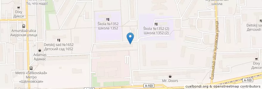 Mapa de ubicacion de Участковый пункт полиции № 26 en 러시아, Центральный Федеральный Округ, Москва, Восточный Административный Округ, Район Гольяново.