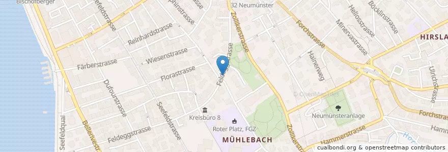 Mapa de ubicacion de Züri Velo en スイス, チューリッヒ, Bezirk Zürich, Zürich.