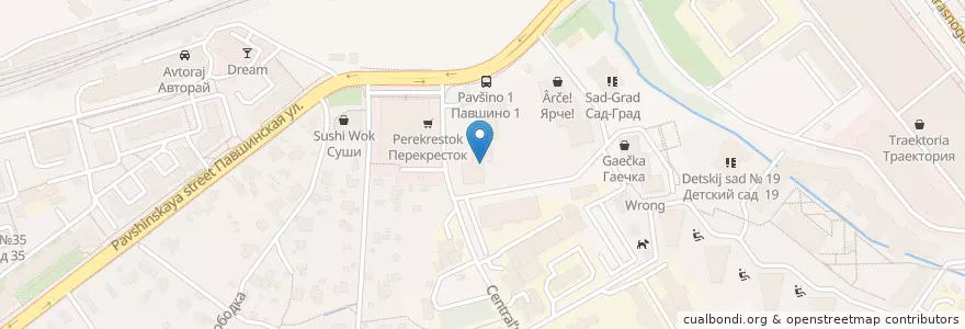 Mapa de ubicacion de Food Place en Russia, Central Federal District, Moscow Oblast, Krasnogorsky District.