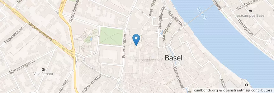Mapa de ubicacion de Wand-Brunnen en İsviçre, Basel-Stadt, Basel.