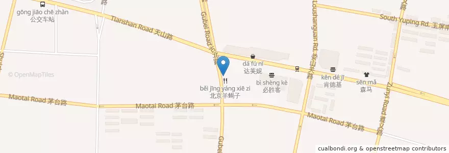 Mapa de ubicacion de 滴力 福建飘香馄饨王 en China, Shanghái, Changning.