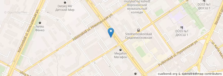 Mapa de ubicacion de ВПузо en ロシア, 中央連邦管区, Воронежская Область, Городской Округ Воронеж.