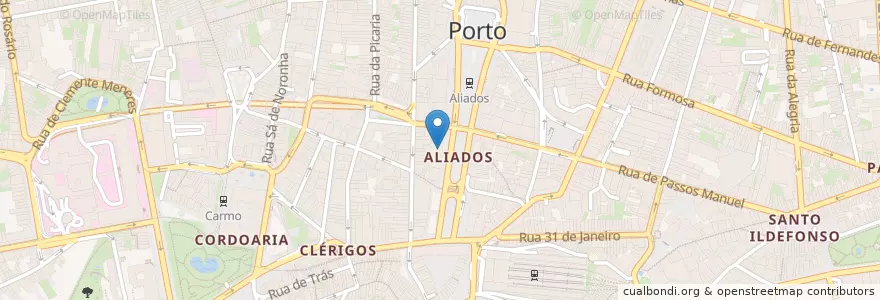 Mapa de ubicacion de Novo Banco en Portugal, Nord, Área Metropolitana Do Porto, Porto, Porto, Cedofeita, Santo Ildefonso, Sé, Miragaia, São Nicolau E Vitória.