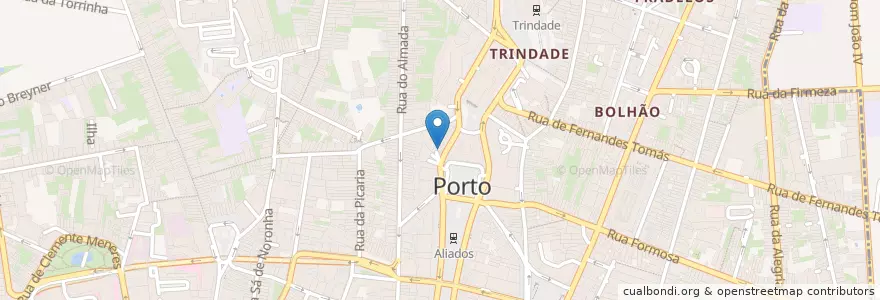 Mapa de ubicacion de Via Garret en Portugal, Norte, Área Metropolitana Do Porto, Porto, Porto, Cedofeita, Santo Ildefonso, Sé, Miragaia, São Nicolau E Vitória.