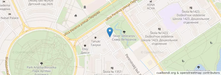 Mapa de ubicacion de асна en Rusland, Centraal Federaal District, Moskou, Юго-Восточный Административный Округ, Район Марьино.