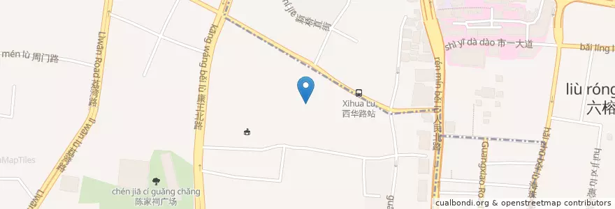 Mapa de ubicacion de 西华肉菜市场 en Китай, Гуандун, Гуанчжоу, 荔湾区, 越秀区, 金花街道.