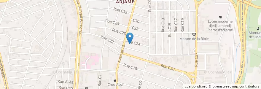 Mapa de ubicacion de Gare GBT en コートジボワール, アビジャン, Adjamé.