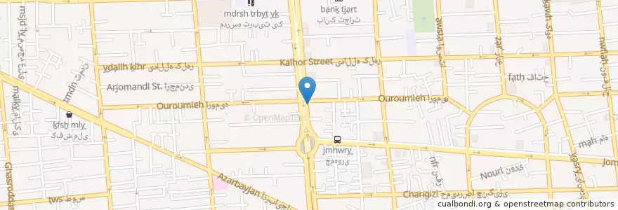 Mapa de ubicacion de داروخانه دکتر همتیان en Iran, Téhéran, شهرستان تهران, Téhéran, بخش مرکزی شهرستان تهران.