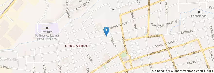 Mapa de ubicacion de Clinica Veterinaria en 古巴, La Habana, Guanabacoa.