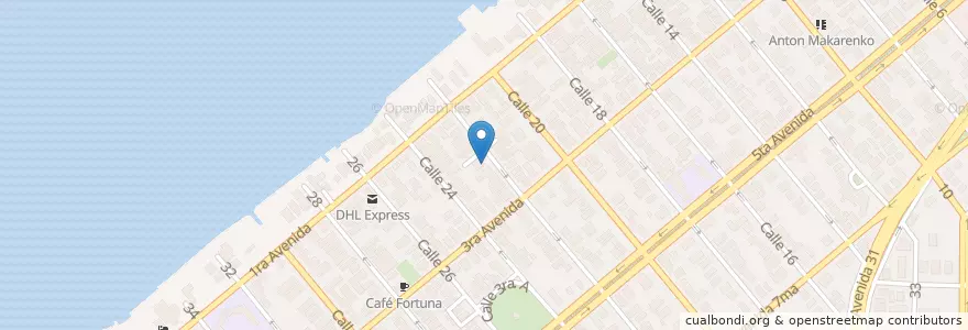 Mapa de ubicacion de Archivo Provincial en Cuba, La Habana.