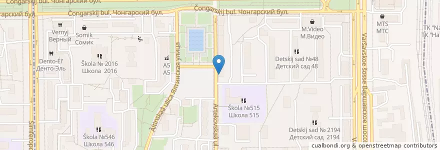 Mapa de ubicacion de 13 rules en Russia, Distretto Federale Centrale, Москва, Южный Административный Округ, Нагорный Район.