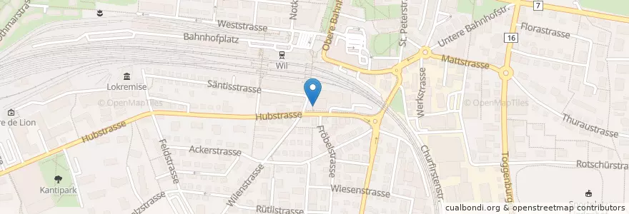 Mapa de ubicacion de Post en 瑞士, Sankt Gallen, Wahlkreis Wil, Wil (Sg).