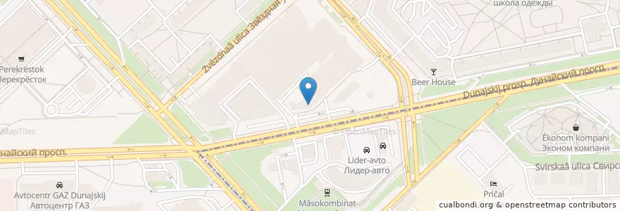 Mapa de ubicacion de Макдоналдс en Russie, District Fédéral Du Nord-Ouest, Oblast De Léningrad, Saint-Pétersbourg, Московский Район, Округ Звёздное.