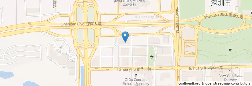 Mapa de ubicacion de 兴业银行 en 中国, 广东省, 深圳市, 福田区.