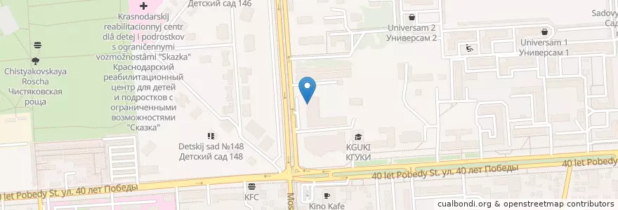 Mapa de ubicacion de Зимамед en Rusya Federasyonu, Южный Федеральный Округ, Krasnodar Krayı, Городской Округ Краснодар.