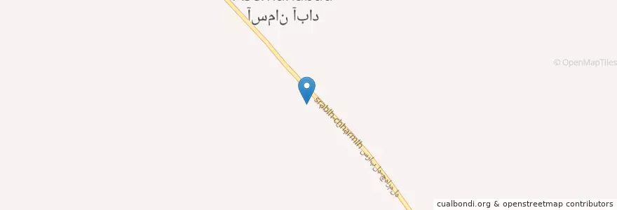 Mapa de ubicacion de بخش مرکزی en Iran, استان ایلام, بخش مرکزی, آسمان آباد.