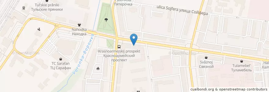 Mapa de ubicacion de Сбербанк en روسيا, Центральный Федеральный Округ, Тульская Область, Городской Округ Тула.