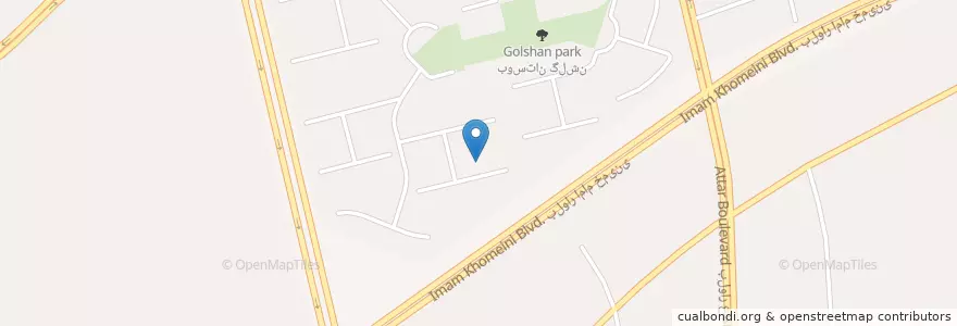Mapa de ubicacion de بخش گلبهار en ایران, استان خراسان رضوی, شهرستان چناران, بخش گلبهار, گلمکان.