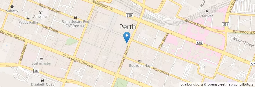Mapa de ubicacion de Pepper Lunch en Australia, Australia Occidentale, City Of Perth.