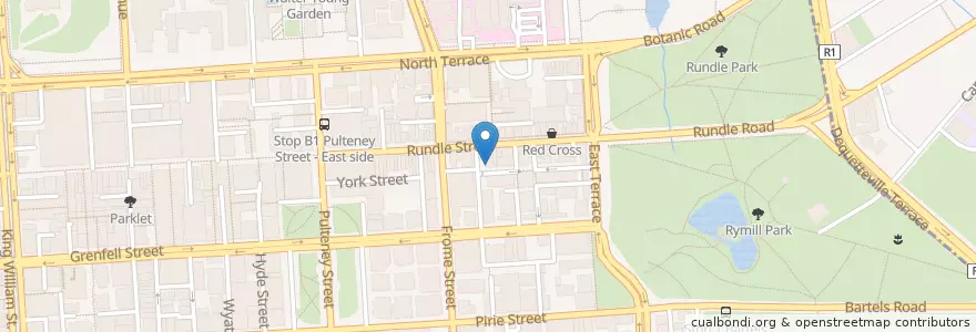 Mapa de ubicacion de Laneway Espresso en 澳大利亚, 南澳大利亚州, Adelaide, Adelaide City Council.