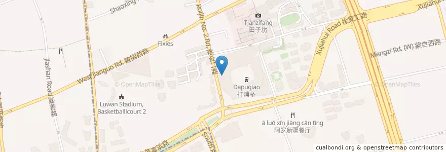Mapa de ubicacion de 新上海 en Китай, Шанхай, Хуанпу.