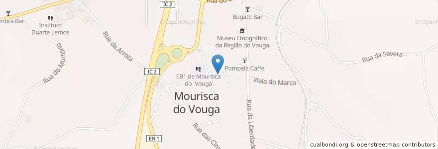 Mapa de ubicacion de PJ bar en البرتغال, آويرو, الوسطى, فوغا السفلى, Águeda, Trofa, Segadães E Lamas Do Vouga.